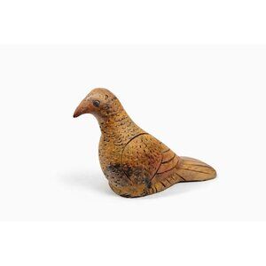 Wooden Bird Figurine Hand Carved Statue Decoy Thailand Vintage Wood Home Shelf